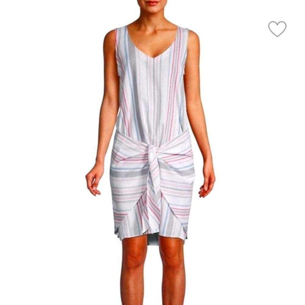 Anthropologie Drew Dress Wrap Linen Striped Tie Candy Stripe Size Small NWT - Picture 9 of 13